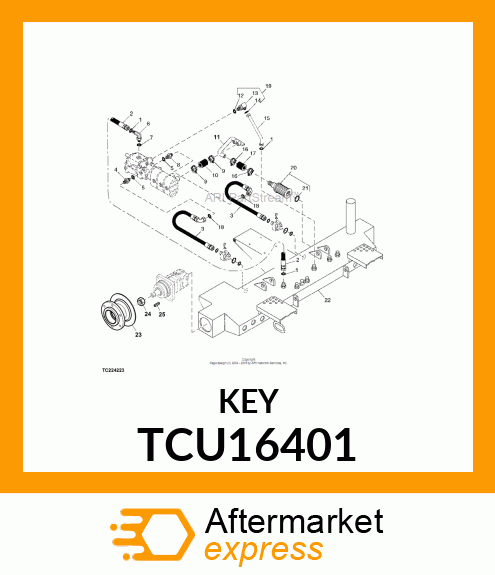 KEY, SHAFT 7/16" X 1.25" LONG TCU16401