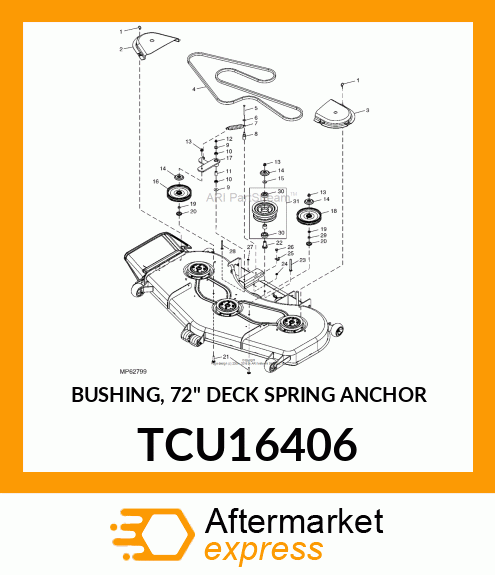 BUSHING, 72" DECK SPRING ANCHOR TCU16406