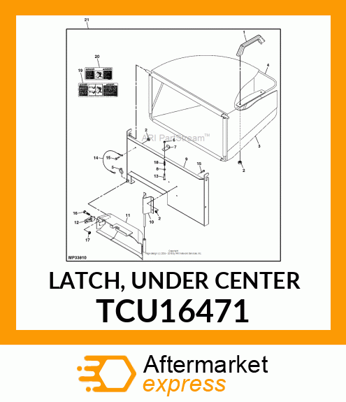 LATCH, UNDER CENTER TCU16471