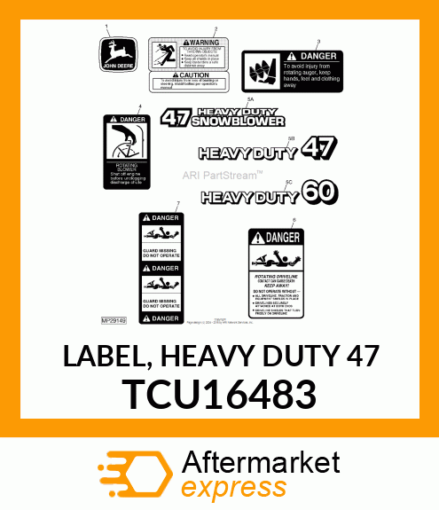 LABEL, HEAVY DUTY 47 TCU16483