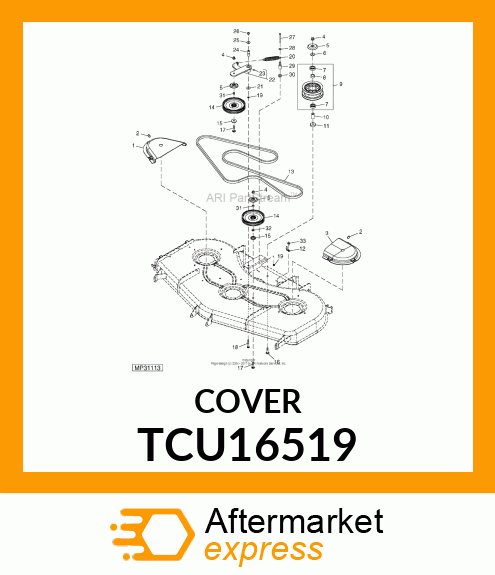 SHIELD, MOWER DECK BELT, 72" RH TCU16519