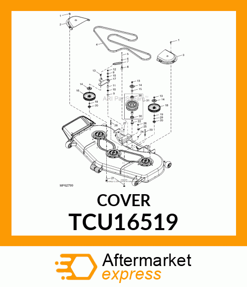 SHIELD, MOWER DECK BELT, 72" RH TCU16519