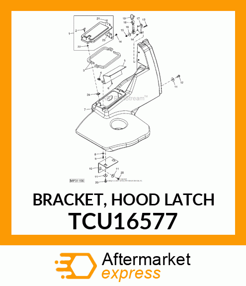 BRACKET, HOOD LATCH TCU16577