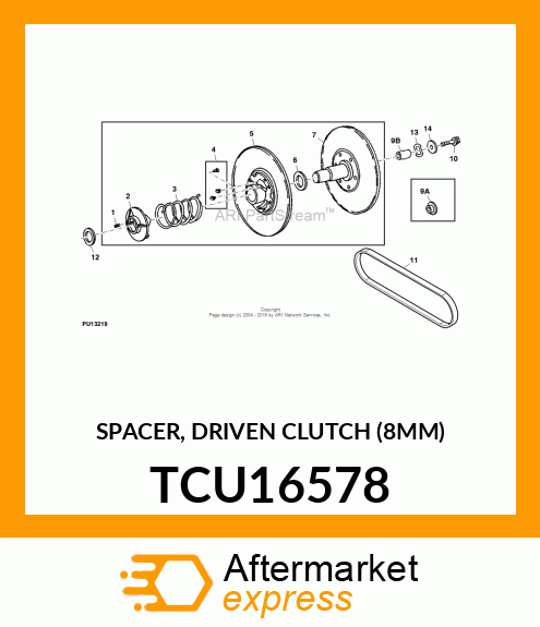 SPACER, DRIVEN CLUTCH (8MM) TCU16578