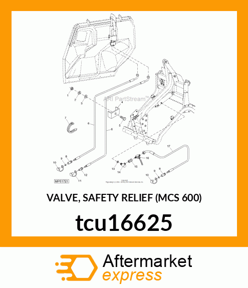 VALVE, SAFETY RELIEF (MCS 600) tcu16625