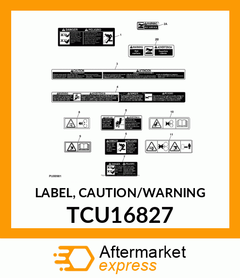 LABEL, CAUTION/WARNING TCU16827