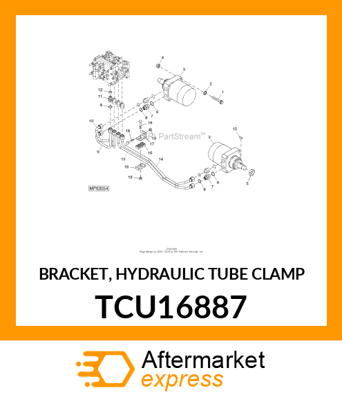 BRACKET, HYDRAULIC TUBE CLAMP TCU16887