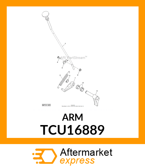 ARM, PARK BRAKE LOCK TCU16889