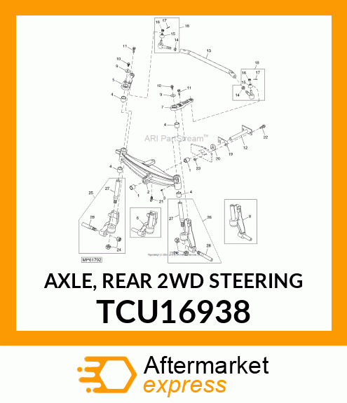 AXLE, REAR 2WD STEERING TCU16938