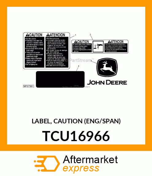 LABEL, CAUTION (ENG/SPAN) TCU16966