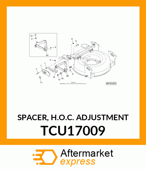 SPACER, H.O.C. ADJUSTMENT TCU17009