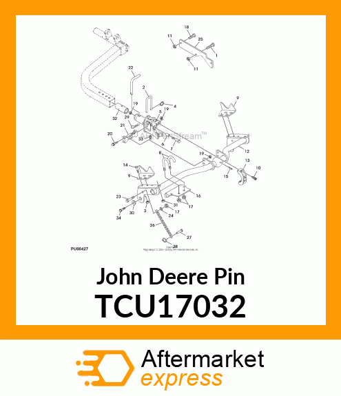 PIN, LIFT ARM YOKE ADAPTER TCU17032