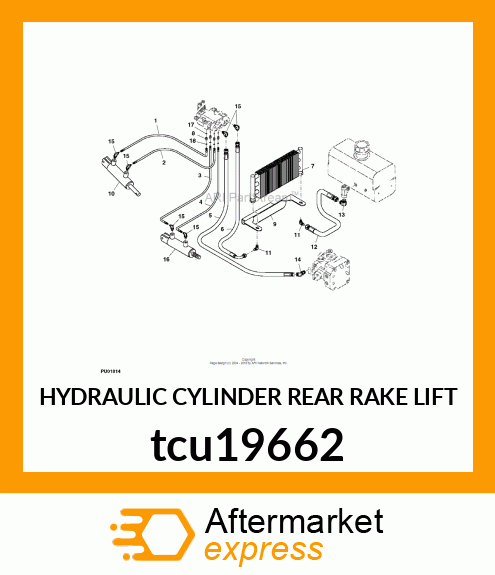 HYDRAULIC CYLINDER (REAR RAKE LIFT) tcu19662