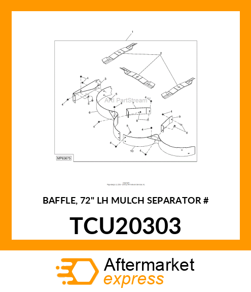 BAFFLE, 72" LH MULCH SEPARATOR # TCU20303