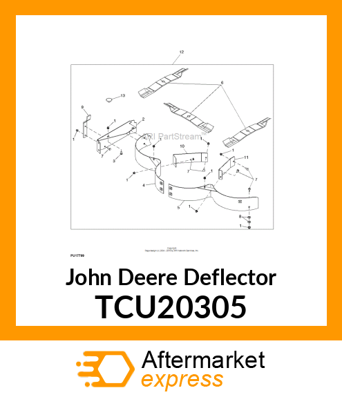 DEFLECTOR, BAFFLE, 48" RH MULCH SEP TCU20305