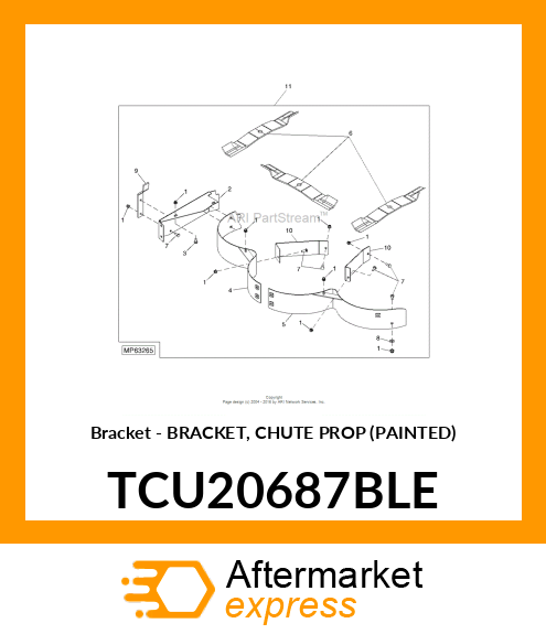 Bracket - BRACKET, CHUTE PROP (PAINTED) TCU20687BLE