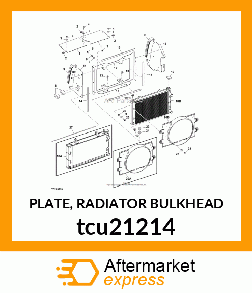 PLATE, RADIATOR BULKHEAD tcu21214