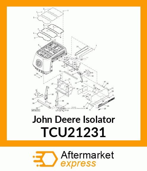 ISOLATOR, HOOD SCREEN, SIDE TCU21231