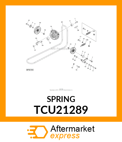 SPRING, MULE DRIVE IDLER TCU21289