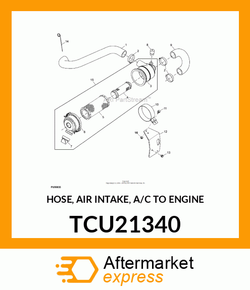 HOSE, AIR INTAKE, A/C TO ENGINE TCU21340