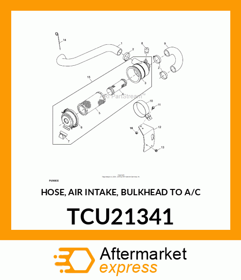 HOSE, AIR INTAKE, BULKHEAD TO A/C TCU21341