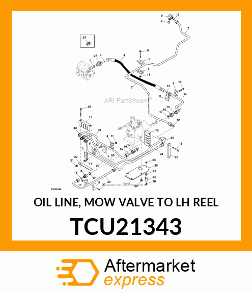 OIL LINE, MOW VALVE TO LH REEL TCU21343