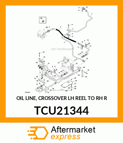 OIL LINE, CROSSOVER LH REEL TO RH R TCU21344