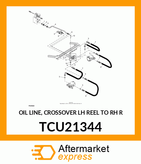 OIL LINE, CROSSOVER LH REEL TO RH R TCU21344