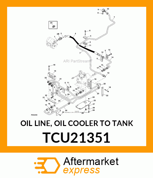 OIL LINE, OIL COOLER TO TANK TCU21351