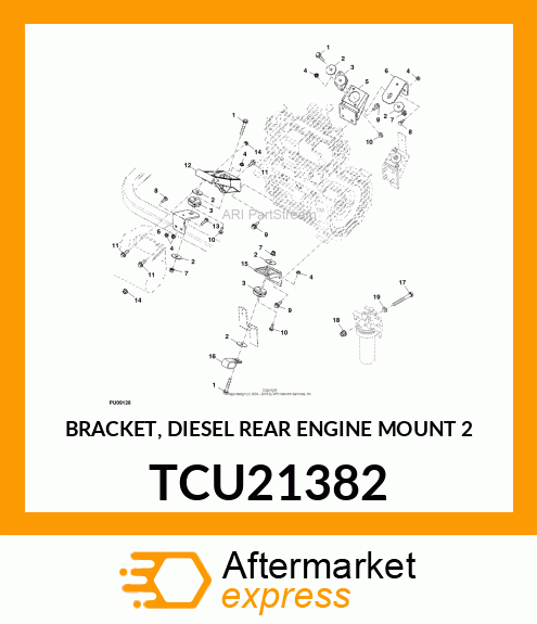 BRACKET, DIESEL REAR ENGINE MOUNT 2 TCU21382