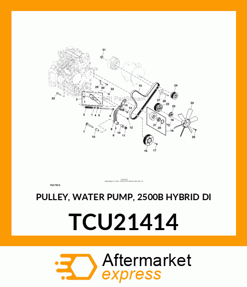 PULLEY, WATER PUMP, 2500B HYBRID DI TCU21414