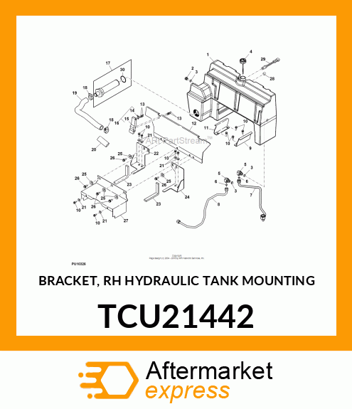 BRACKET, RH HYDRAULIC TANK MOUNTING TCU21442