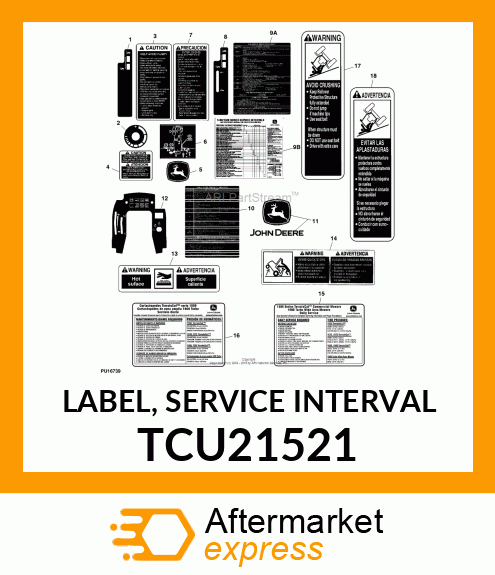 LABEL, SERVICE INTERVAL TCU21521