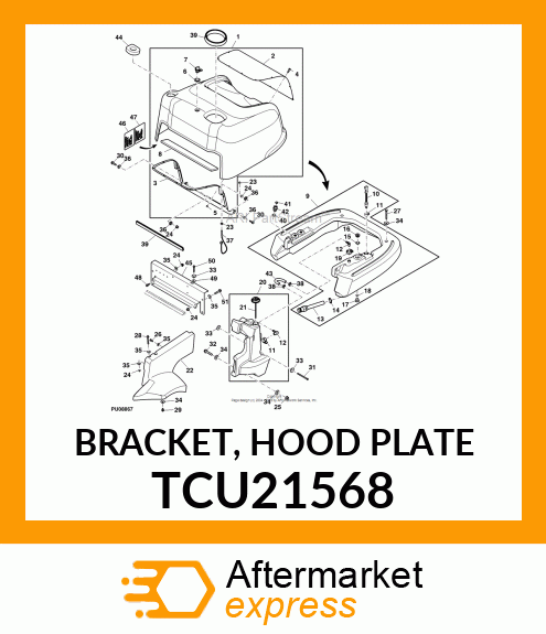 BRACKET, HOOD PLATE TCU21568