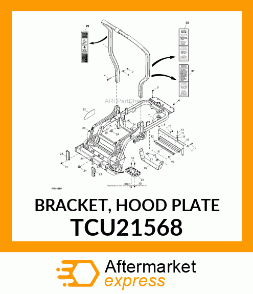 BRACKET, HOOD PLATE TCU21568