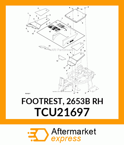 FOOTREST, 2653B RH TCU21697