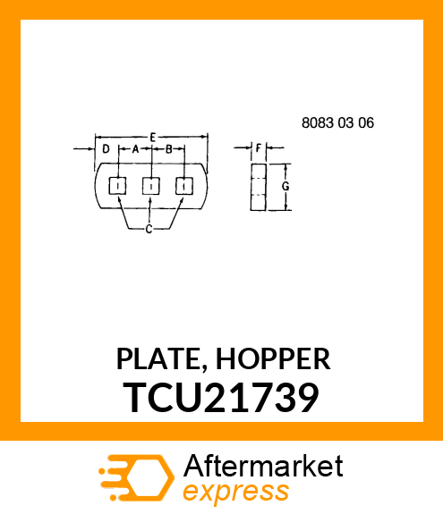 PLATE, HOPPER TCU21739