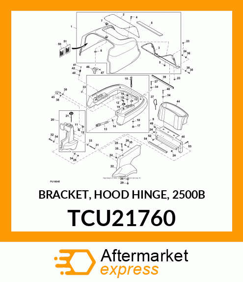 BRACKET, HOOD HINGE, 2500B TCU21760