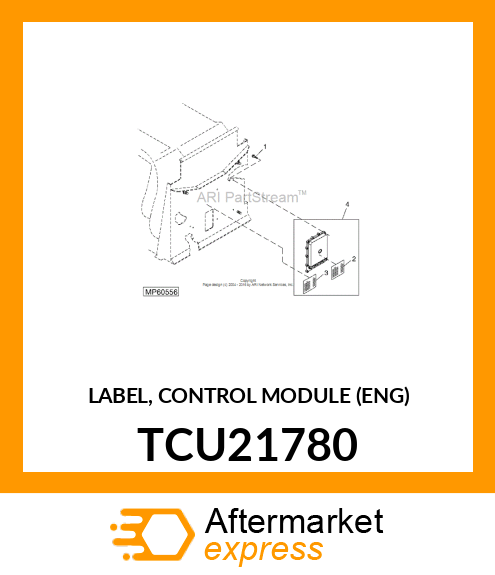 LABEL, CONTROL MODULE (ENG) TCU21780