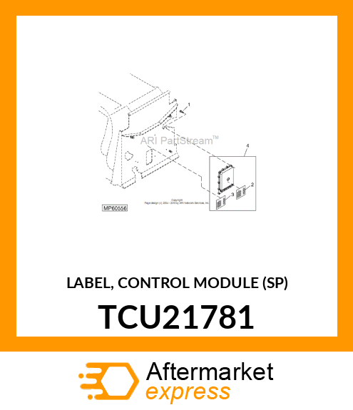 LABEL, CONTROL MODULE (SP) TCU21781