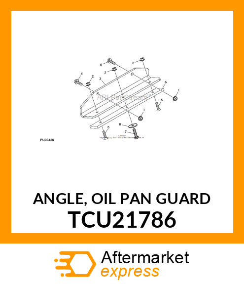 ANGLE, OIL PAN GUARD TCU21786