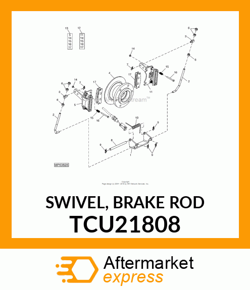 SWIVEL, BRAKE ROD TCU21808