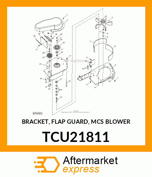 BRACKET, FLAP GUARD, MCS BLOWER TCU21811