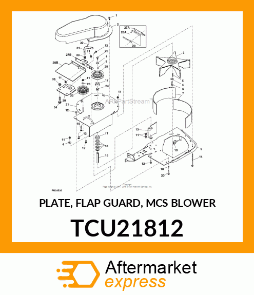 PLATE, FLAP GUARD, MCS BLOWER TCU21812