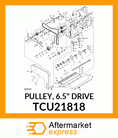 PULLEY, 6.5" DRIVE TCU21818