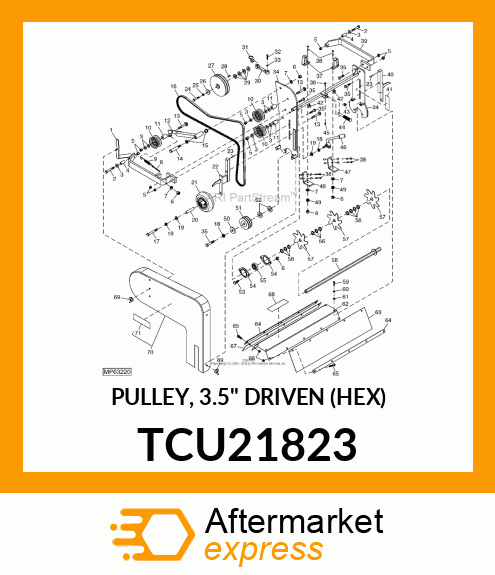 PULLEY, 3.5" DRIVEN (HEX) TCU21823