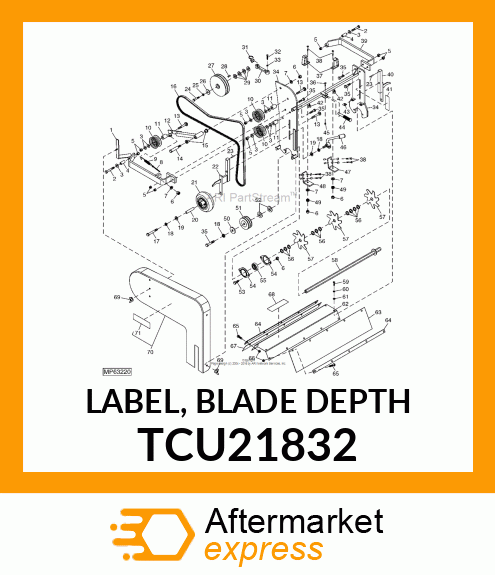 LABEL, BLADE DEPTH TCU21832