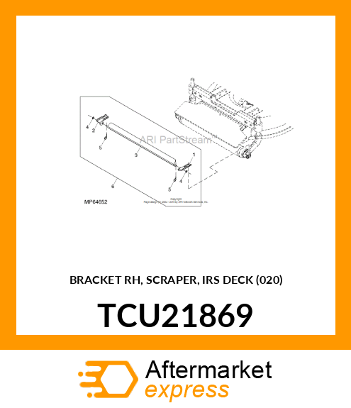 BRACKET RH, SCRAPER, IRS DECK (020) TCU21869