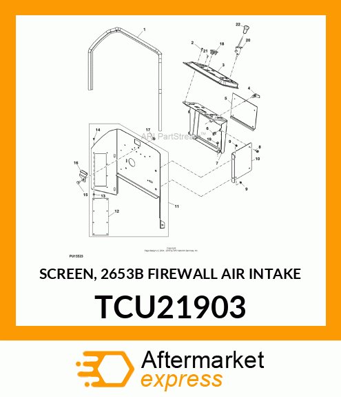 SCREEN, 2653B FIREWALL AIR INTAKE TCU21903