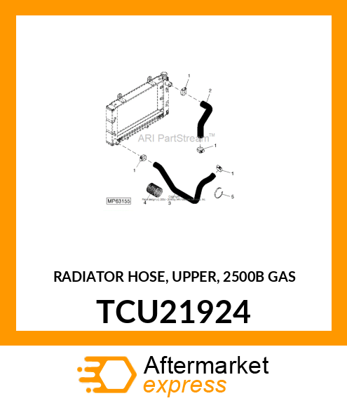 RADIATOR HOSE, UPPER, 2500B GAS TCU21924